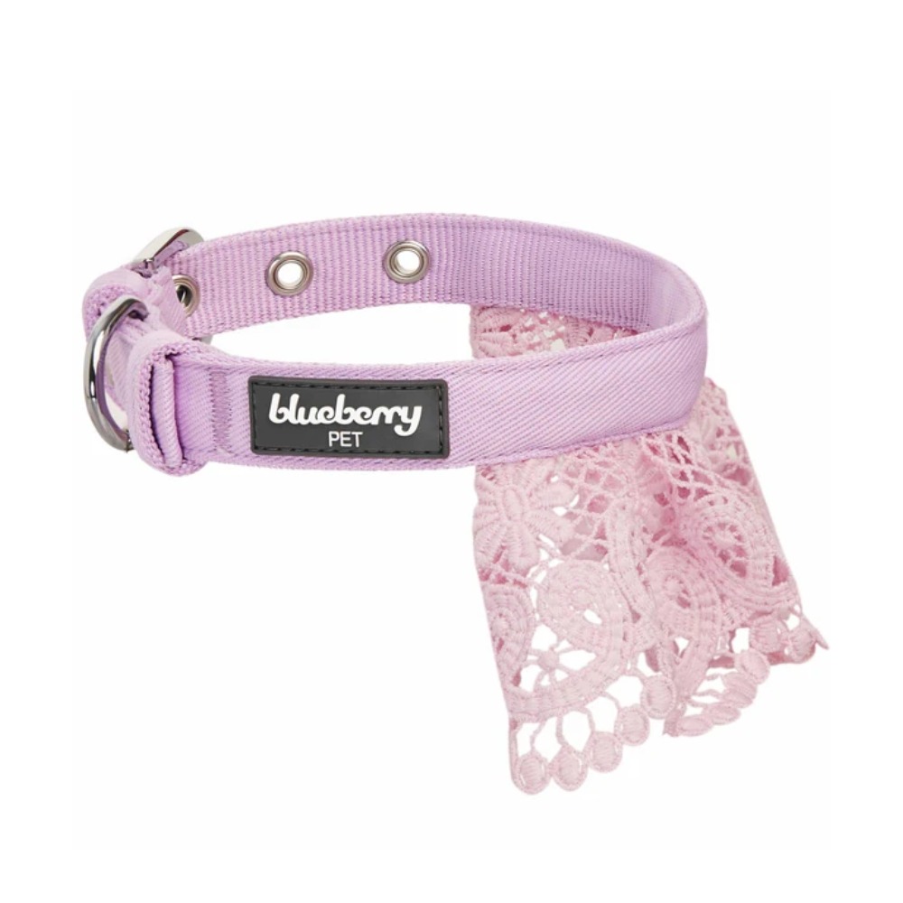 7.Pink Lace Dog Collar Clear 16 Inch 4